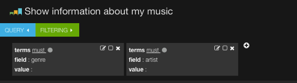 Screenshot showing queries and fitlers