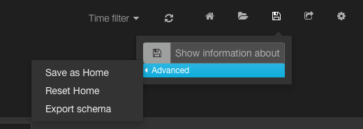 Screen Shot showing the export of a schema