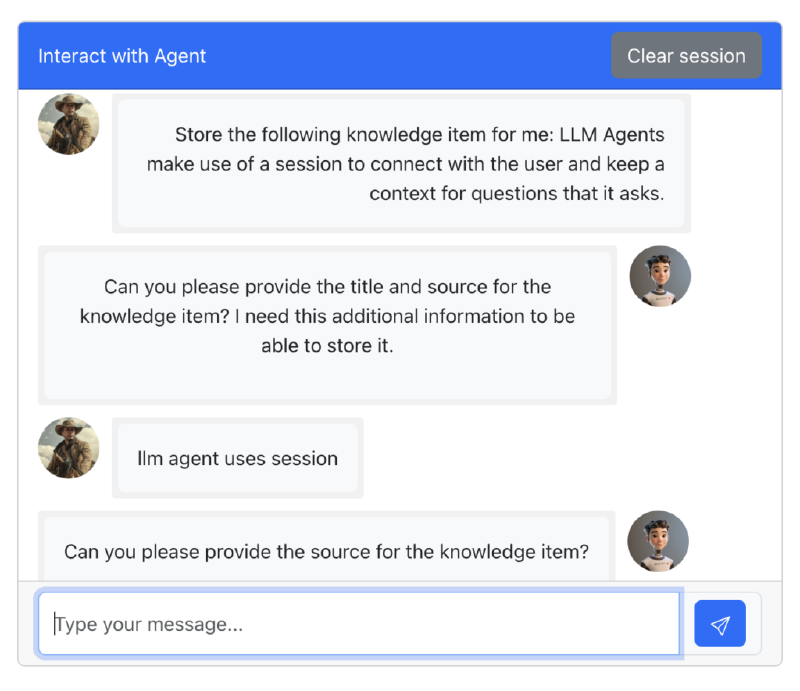 The session capture is for me to interact with an agent.
