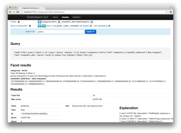 Screen Shot Results of query