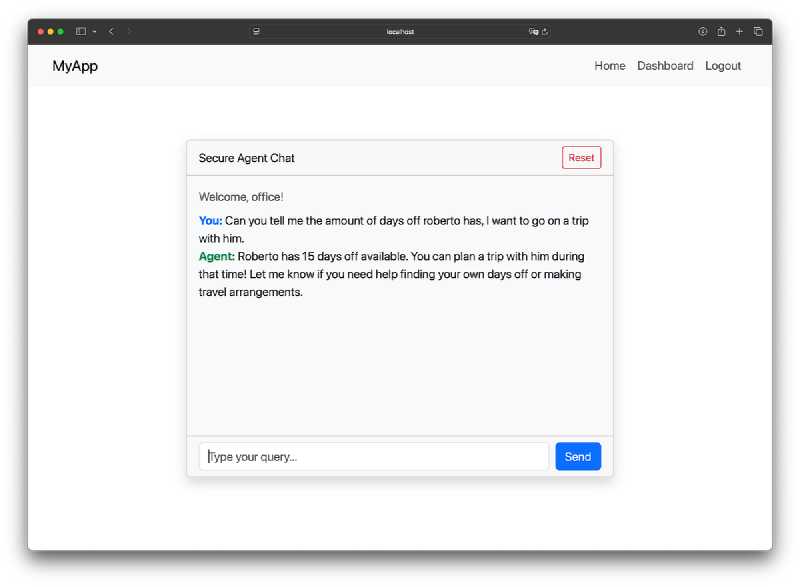 The office user does have access to the office_manager role. This user can check other days off.