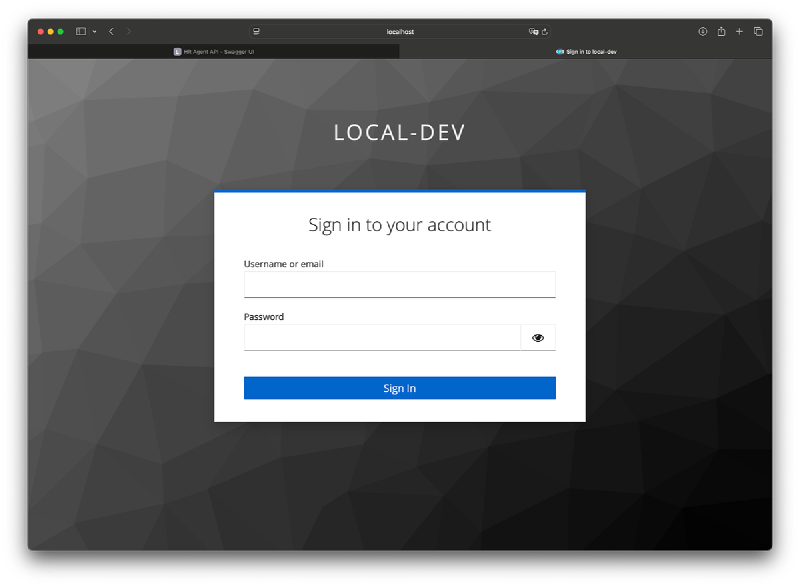 The login form for users to login with Keycloak
