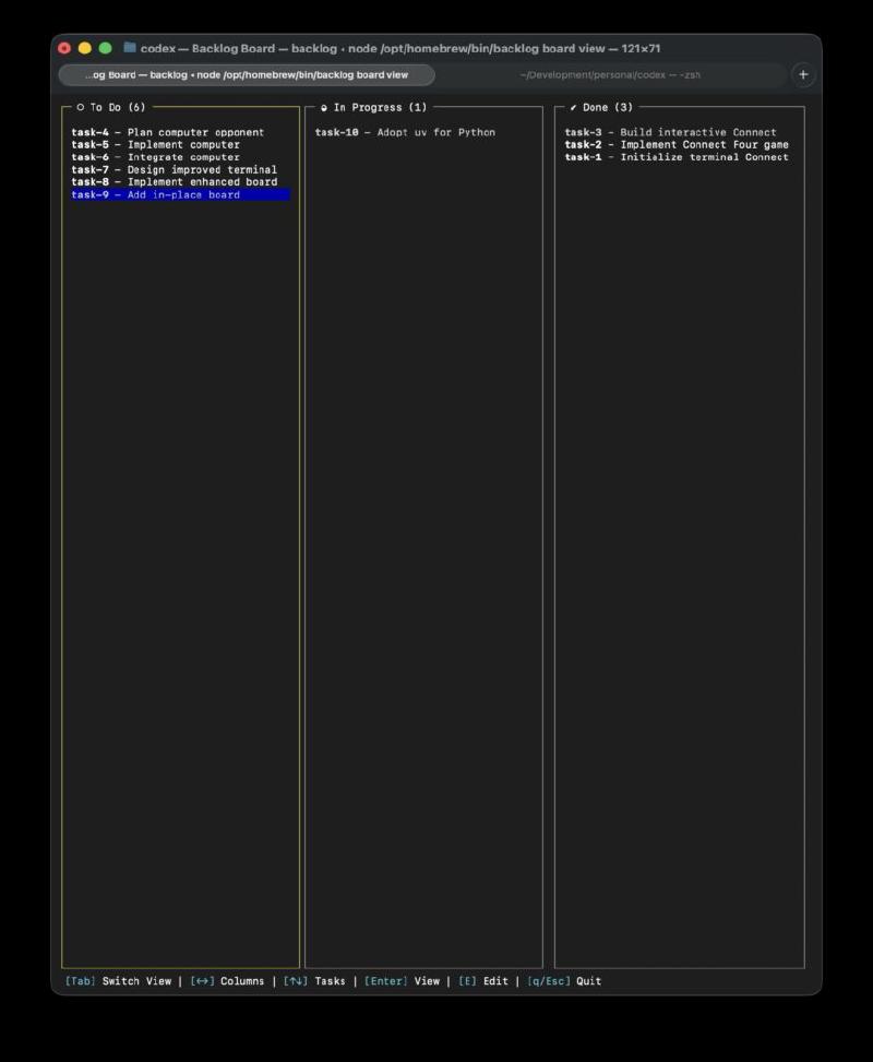 Kanban board for Backlog.md