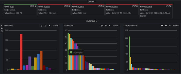 Kibana dashboard filtered